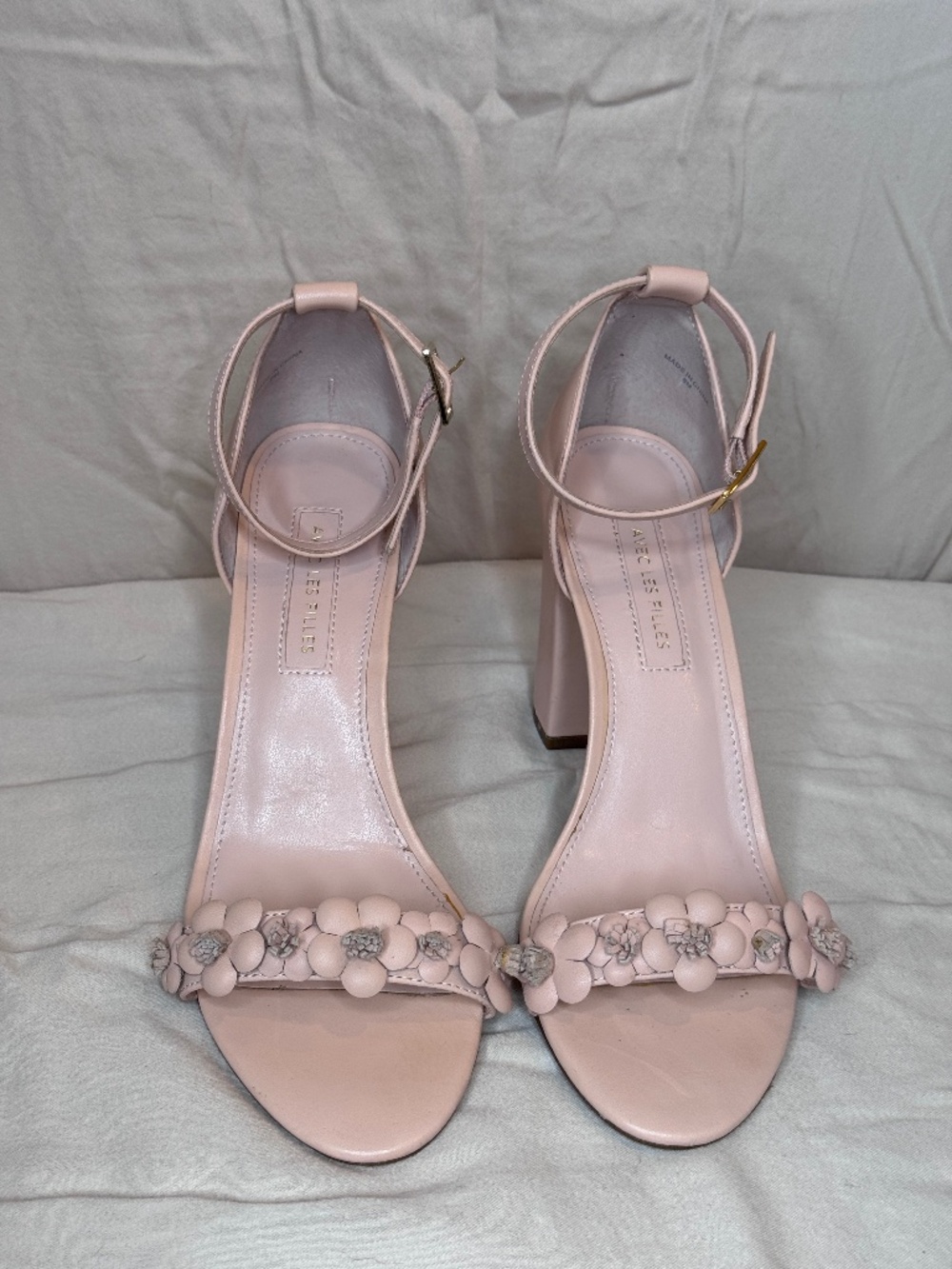Gorgeous Avec Les Filles Soft Pink Square Heel With Ankle Strap